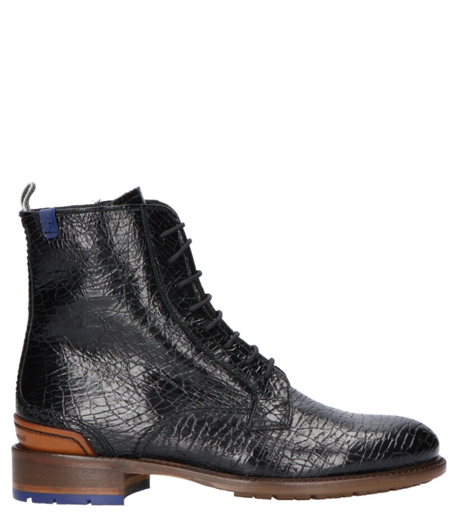 Floris van Bommel Veterboot <span>85644/01</span> 85644/01 zwart - www.bremmerschoenen.live - Bremmer Schoenen