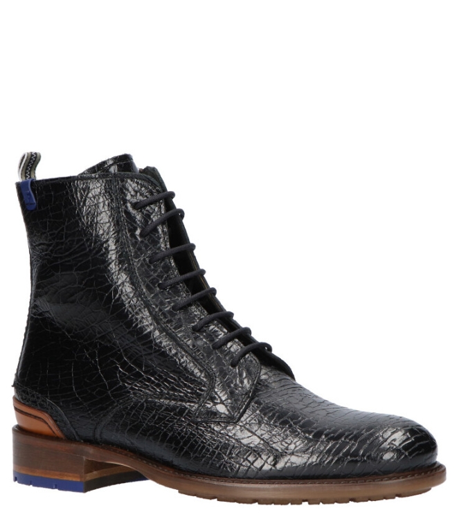 Floris van Bommel Veterboot <span>85644/01</span> 85644/01 zwart - www.bremmerschoenen.live - Bremmer Schoenen