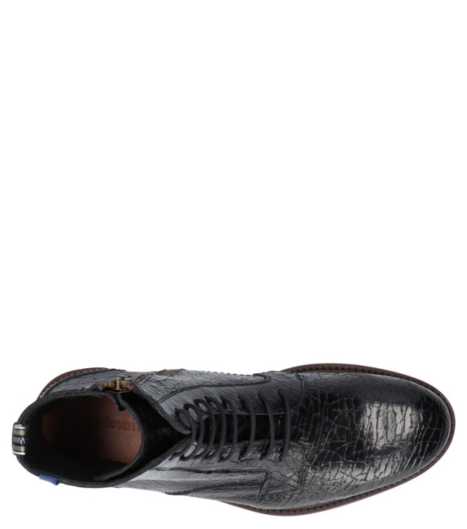 Floris van Bommel Veterboot <span>85644/01</span> 85644/01 zwart - www.bremmerschoenen.live - Bremmer Schoenen