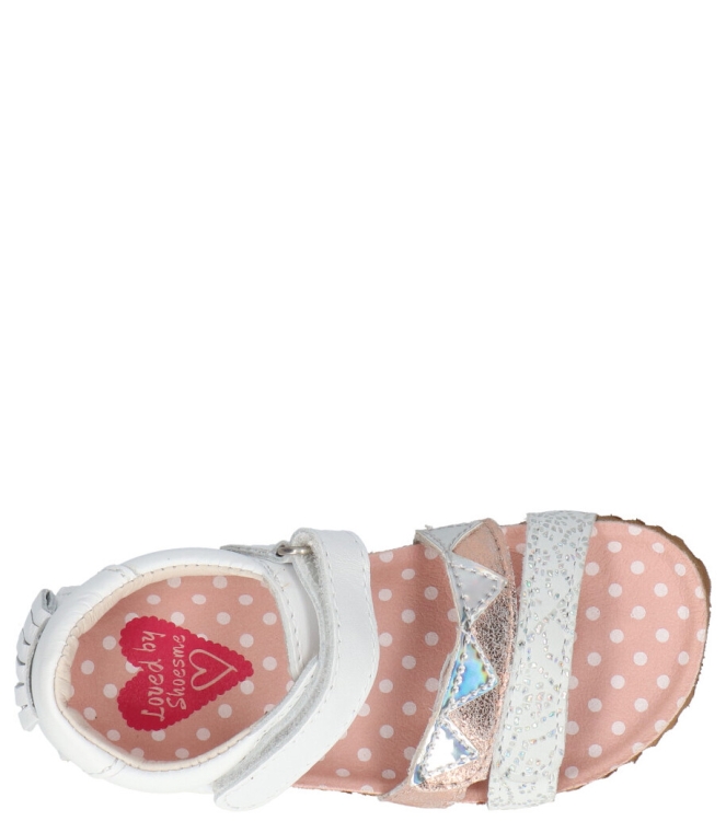 Shoesme Shoesme sandaal <span>BI21S080-D</span> white peach silver Shoesme sandaal <span>BI21S080-D</span> BI21S080-D wit - www.bremmerschoenen.live - Bremmer Schoenen