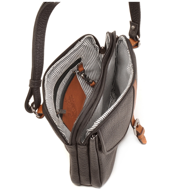 Berba Crossbody tas <span>125-041-12</span> 125-041-12 bruin - www.bremmerschoenen.live - Bremmer Schoenen