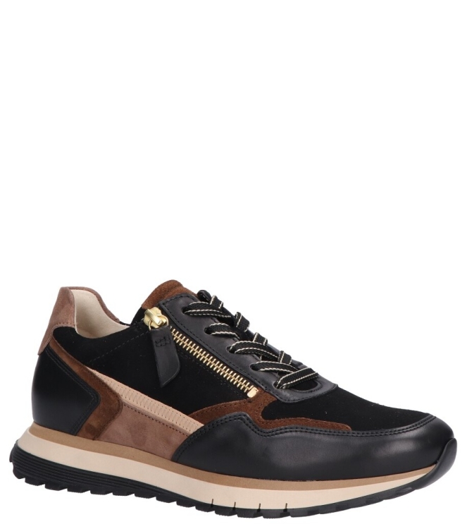 Gabor Gabor sneaker <span>6029.01.002</span> 002 black/whisky(gold) Gabor sneaker <span>6029.01.002</span> 6029.01.002 zwart - www.bremmerschoenen.live - Bremmer Schoenen