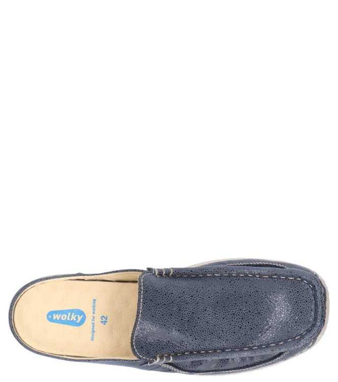 WOLKY SLIPPER <span>6202 Roll-slide 982 Denim Dots Nubuck</span> 6202 Roll-slide 982 Denim Dots Nubuck blauw - www.bremmerschoenen.live - Bremmer Schoenen